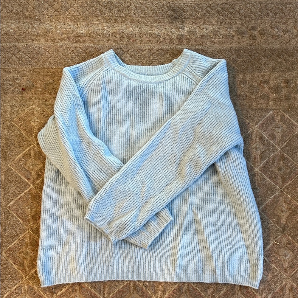 Cozy Light Blue Women's fisherman Sweater